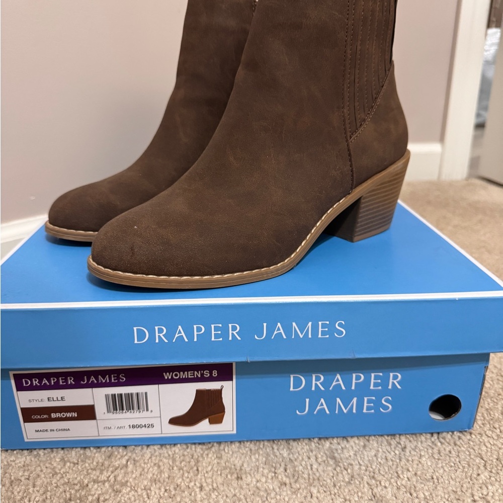 Draper James Brown Suede Ankle Booties